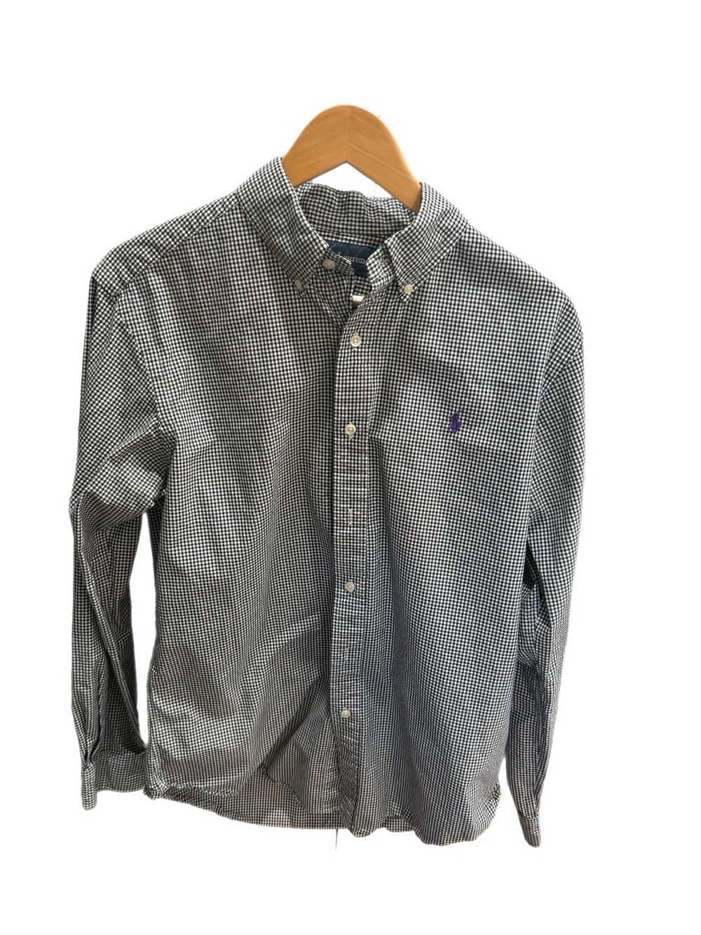 Ralph Lauren Men’s Black & White Check Button-Down Shirt M